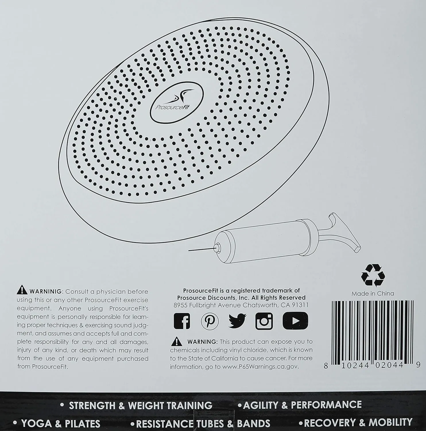 ProsourceFit Core Balance Disc Trainer, 14 Diameter with Pump for Improving Posture, Fitness, Stability