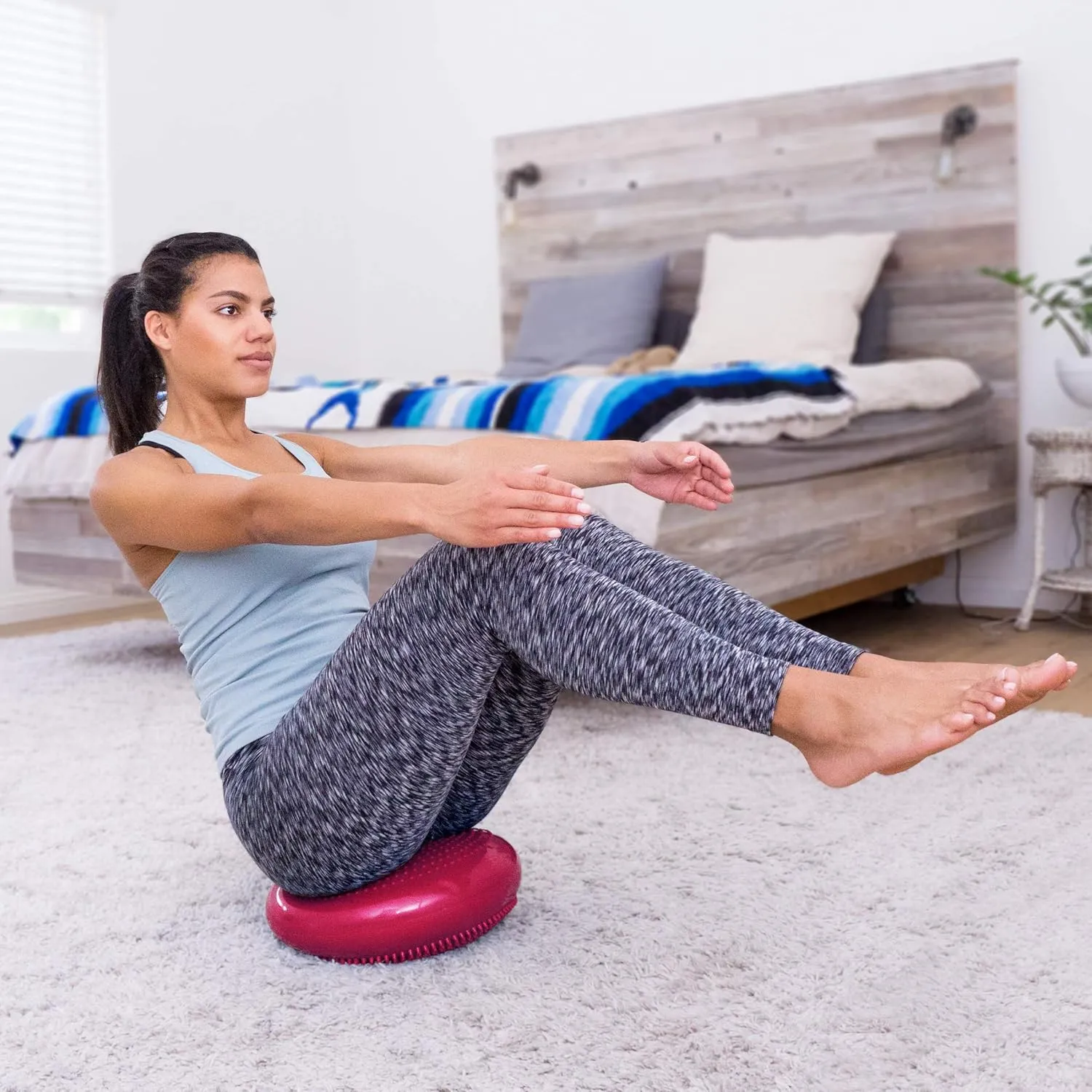 ProsourceFit Core Balance Disc Trainer, 14 Diameter with Pump for Improving Posture, Fitness, Stability