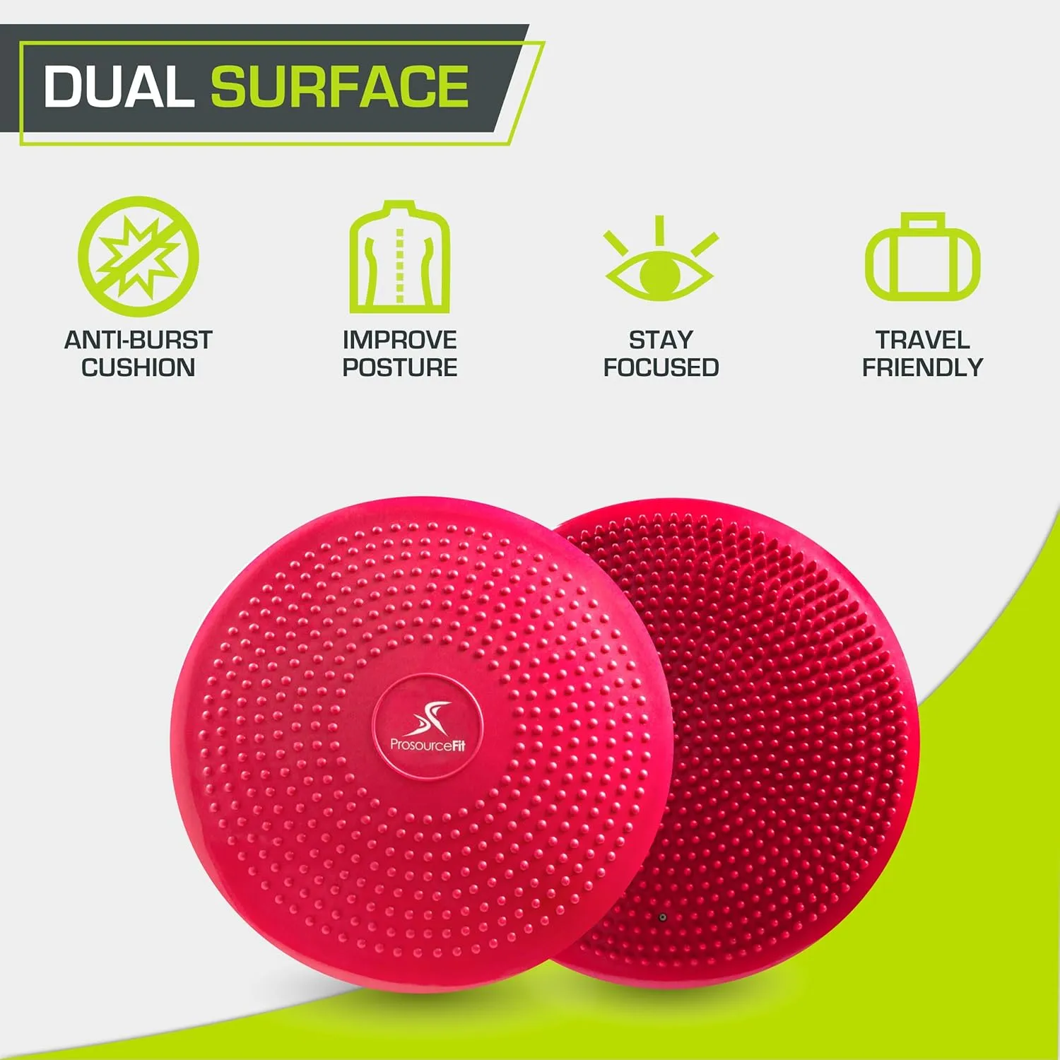 ProsourceFit Core Balance Disc Trainer, 14 Diameter with Pump for Improving Posture, Fitness, Stability