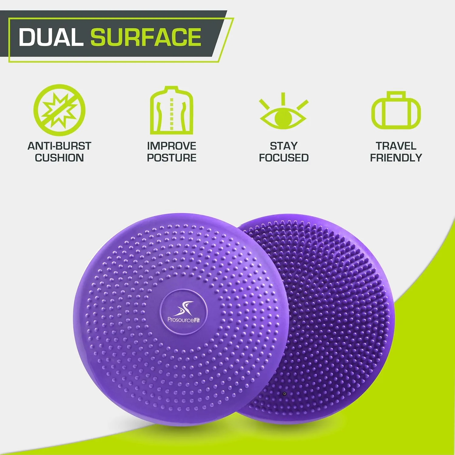 ProsourceFit Core Balance Disc Trainer, 14 Diameter with Pump for Improving Posture, Fitness, Stability