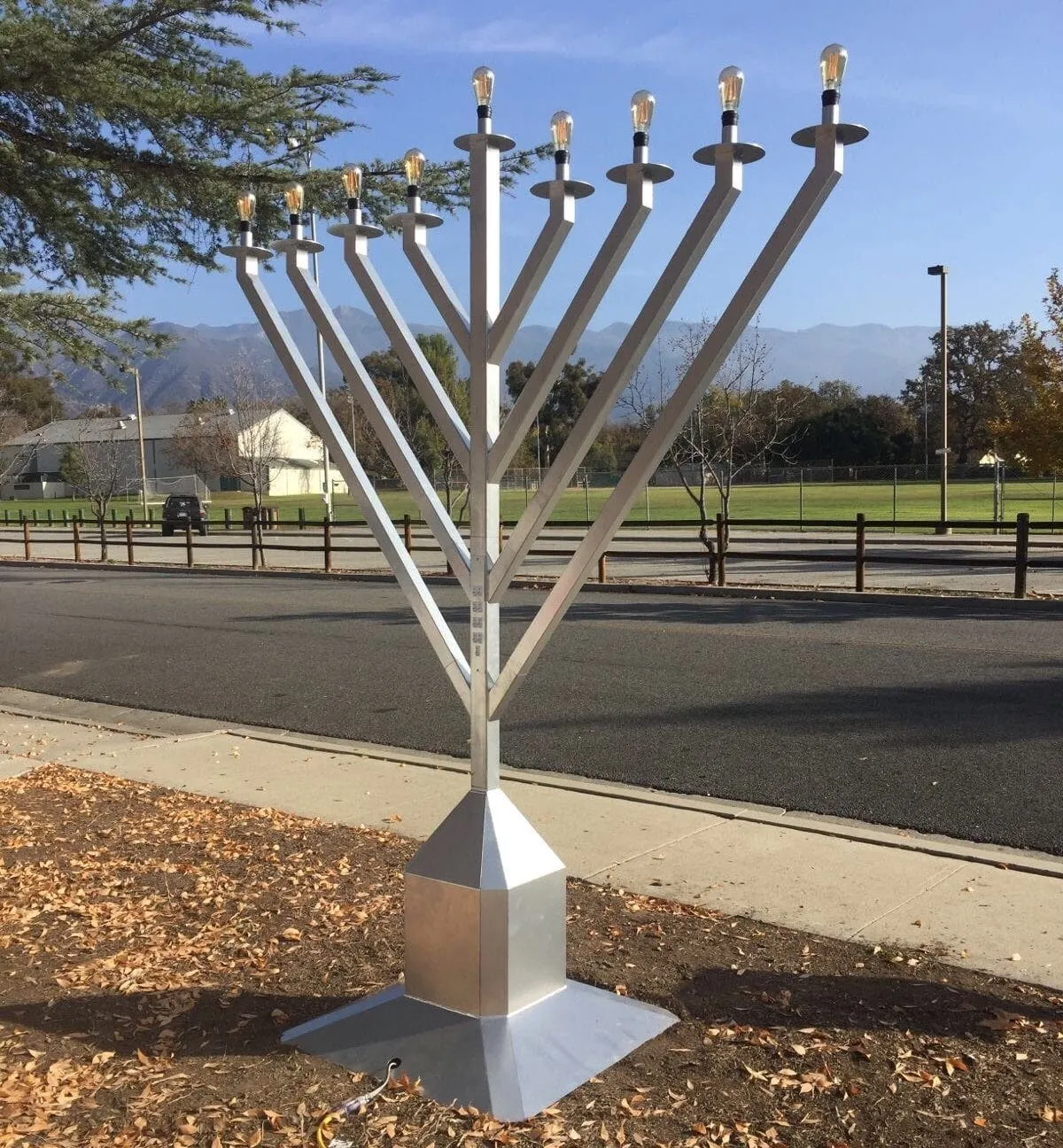 Public Electric Menorah 9 Foot Tall