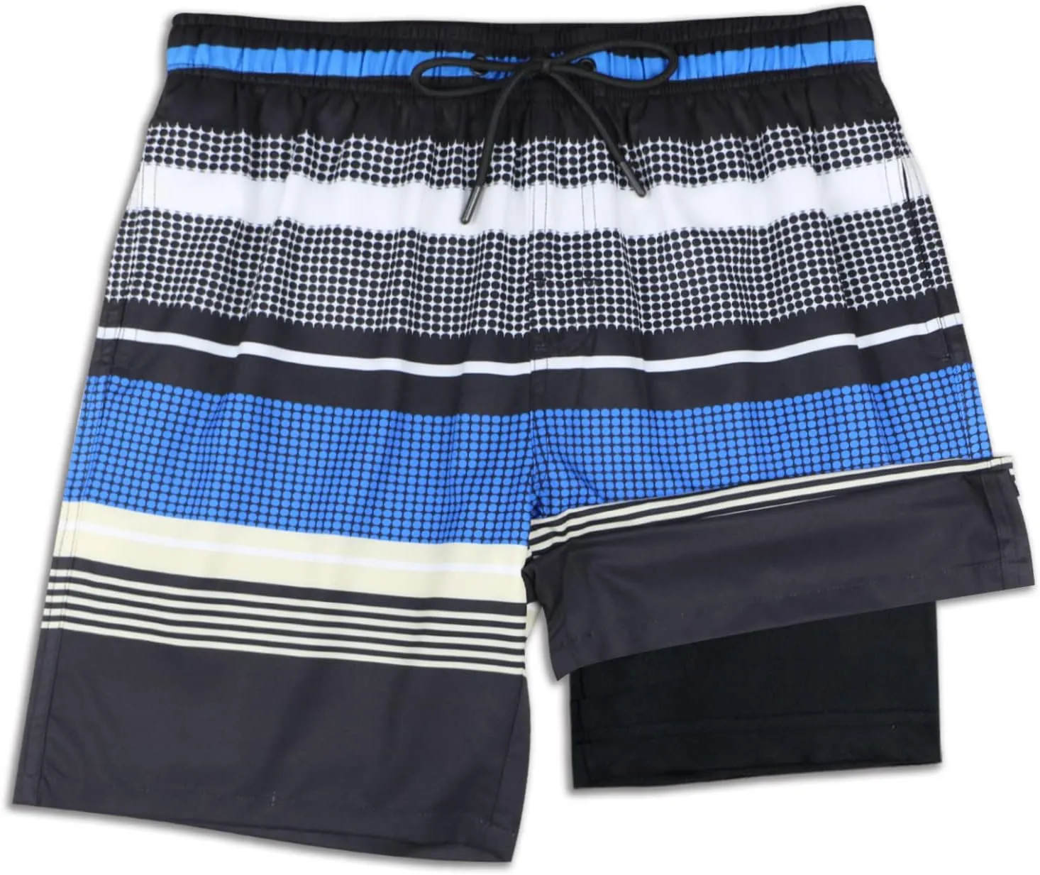 QRANSS Mens Swimming Trunks with Compression Liner 9'' Quick Dry Long Swim Shorts Swimwear Boardshorts with Boxer Brief Liner