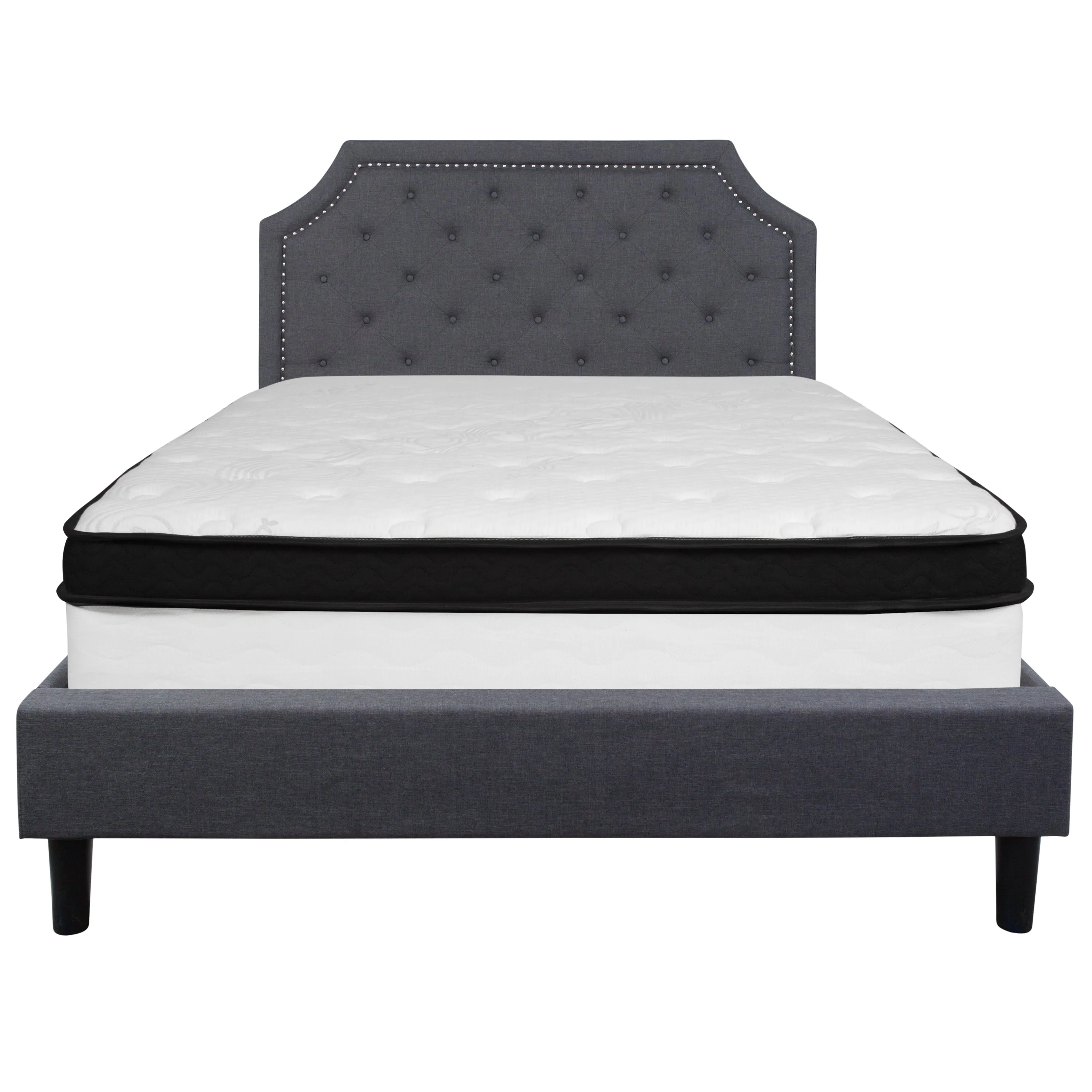Queen Platform Bed Set-Gray SL-BMF-15-GG