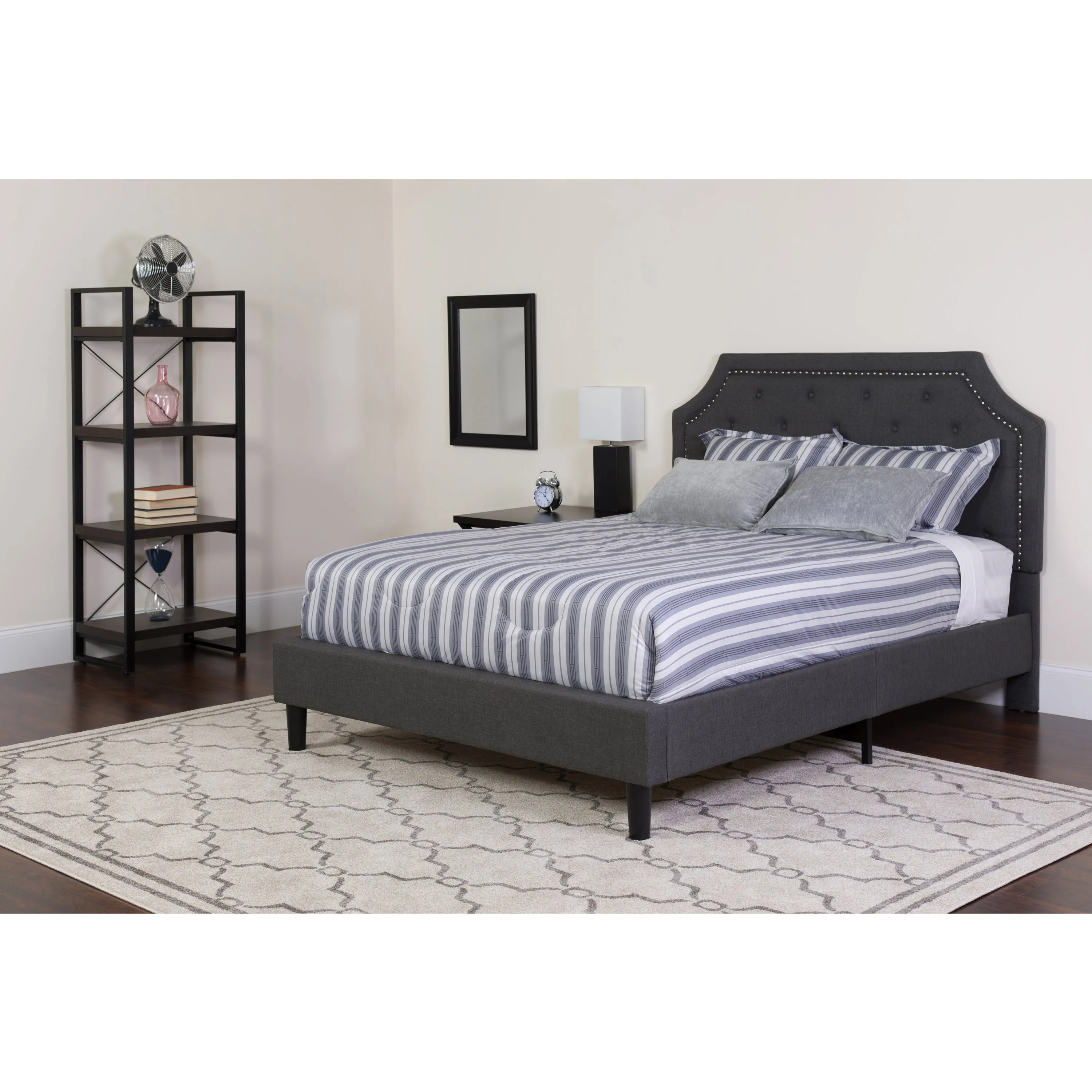 Queen Platform Bed Set-Gray SL-BMF-15-GG