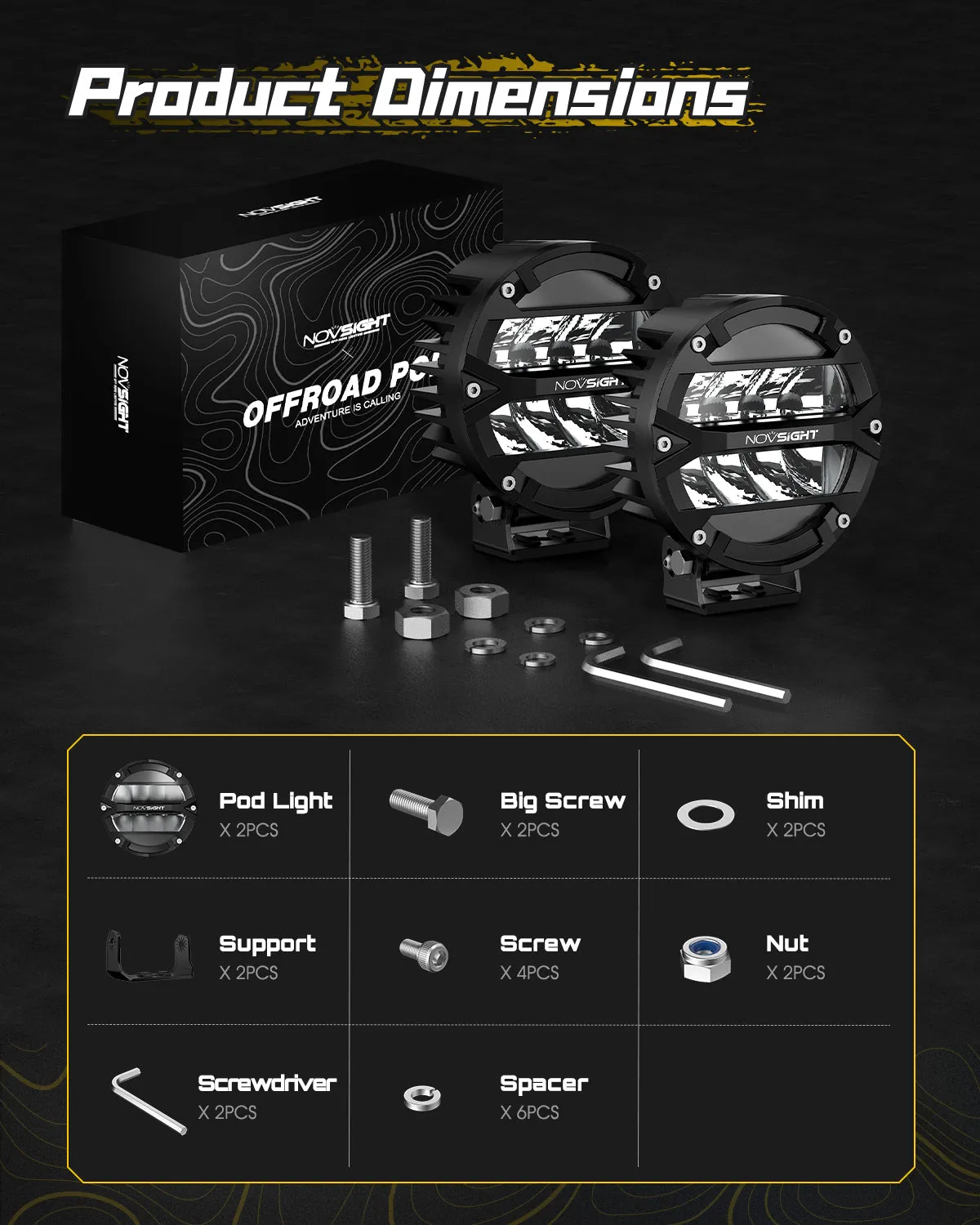Rock Series | 5-inch LED Pod Round Lights Driving Lights