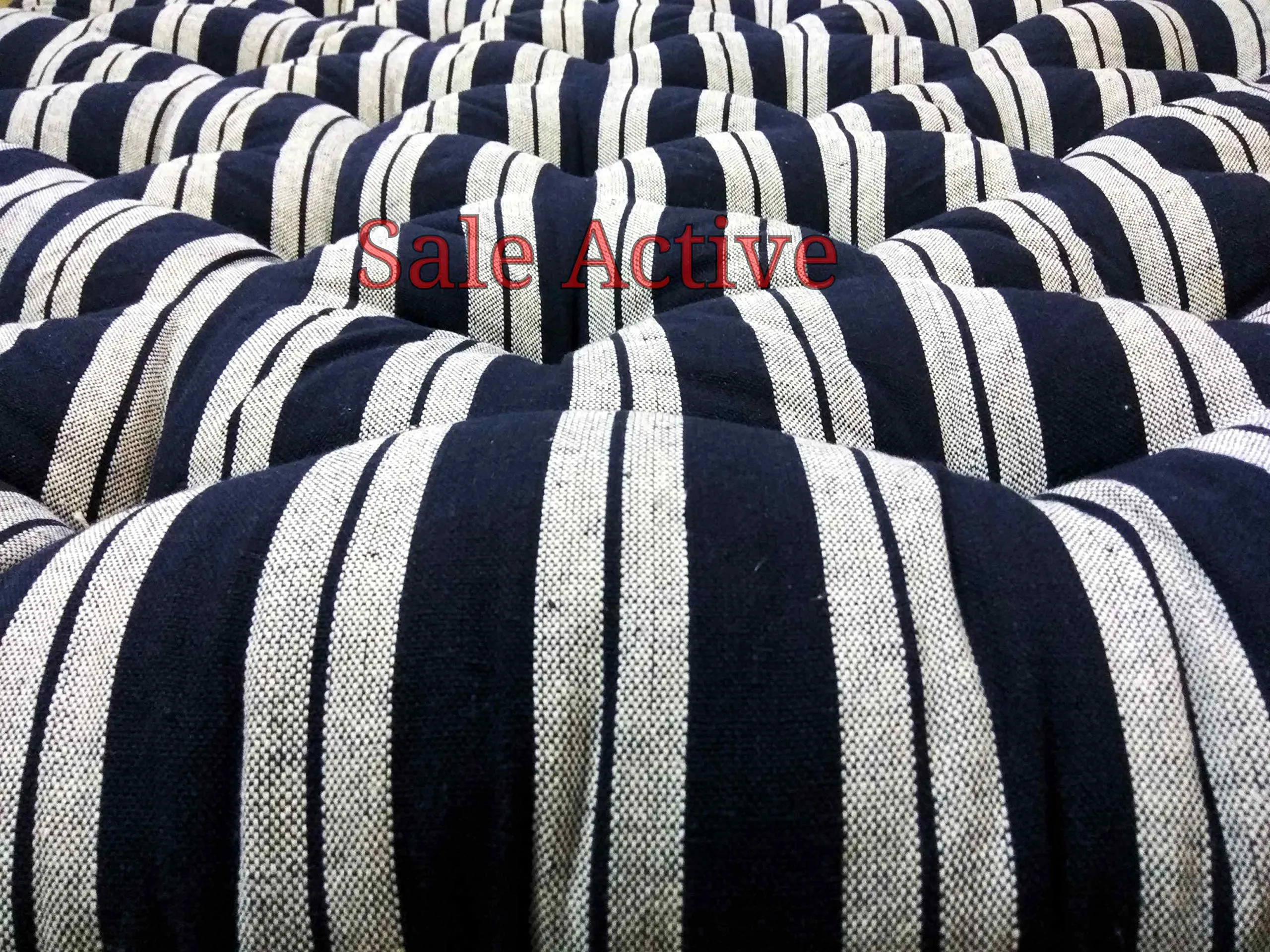 Sale Active Soft White Cotton Filled Foldable Mattress | Rui ka Gadda (6 x 4 Feet or 72 x 48 x 4 Inches, Blue-White Striped Colour)