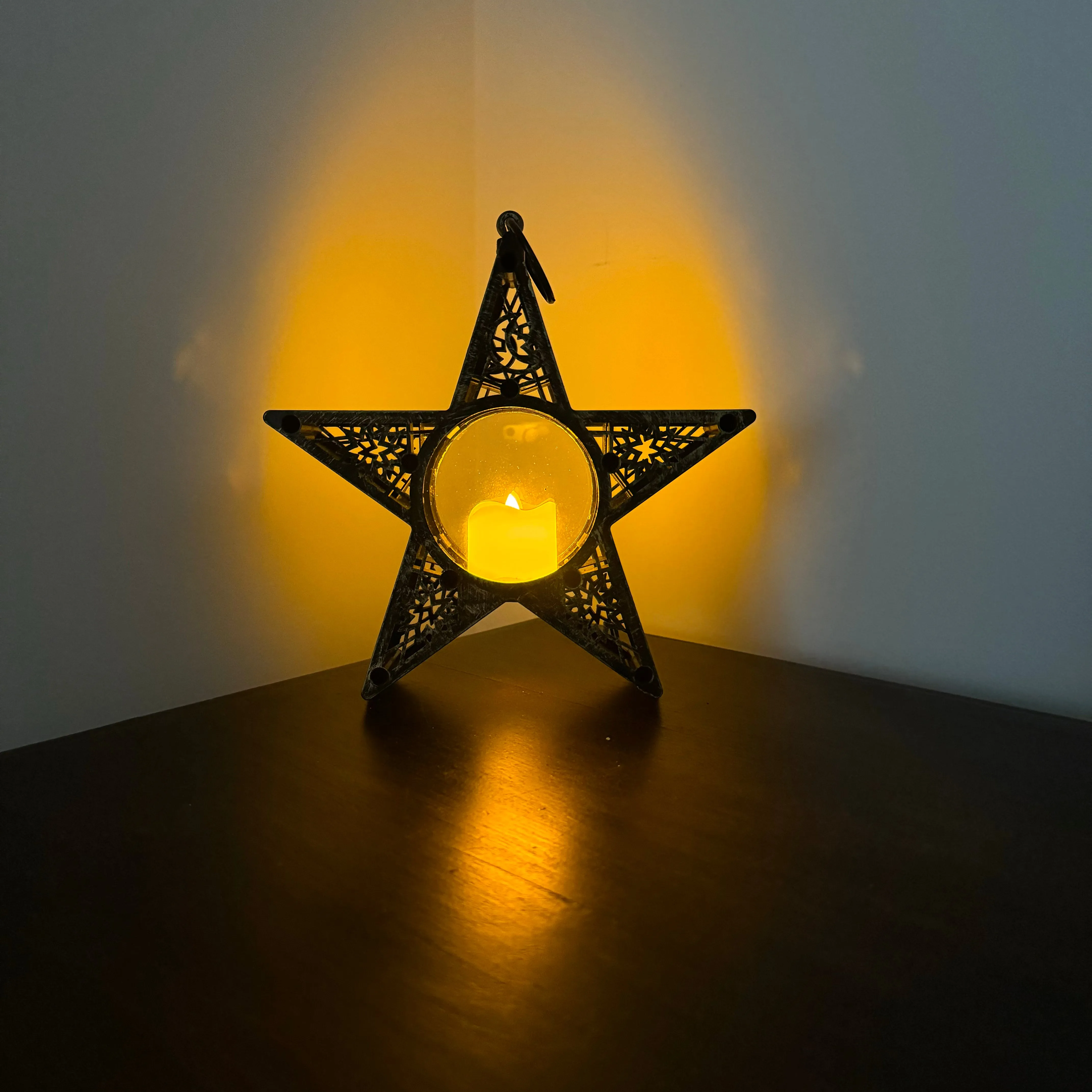 SALE - Star lantern with LED candle (batteries incl)