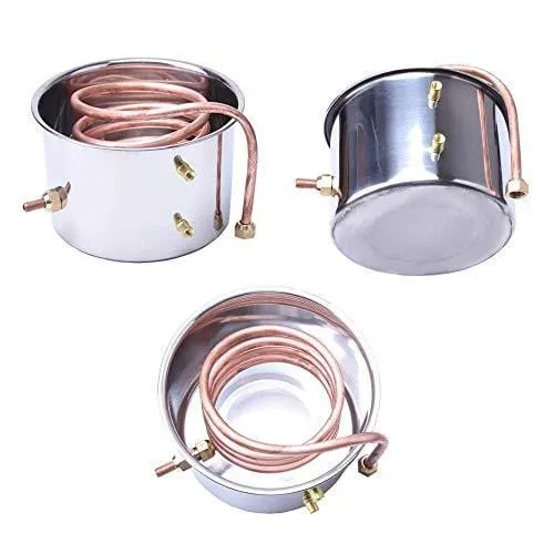 Seeutek Moonshine Still 3 Gal 12L Water Alcohol Distiller Spirits Kit Copper Tube Home Brew Wine Making Kit Oil Boiler Stainless Steel for DIY Whisky Brandy