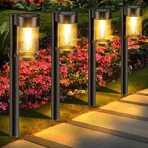 Solar Pathway Lights Outdoor, for Outside Yard Lawn Walkway Driveway Garden Decor