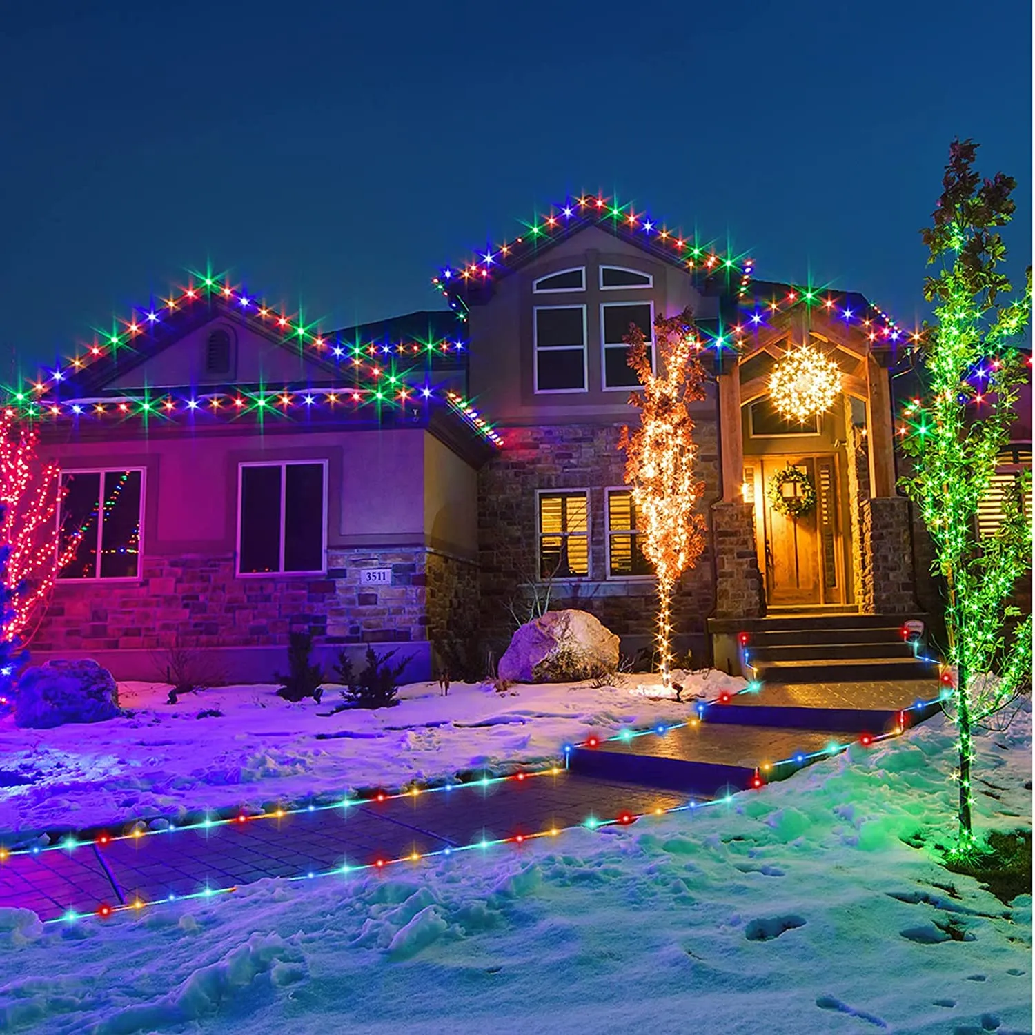 Solar Rope Lights Outdoor Lights, 8 Modes Clear Tube 200 LED Fairy String Lights 65.6FT