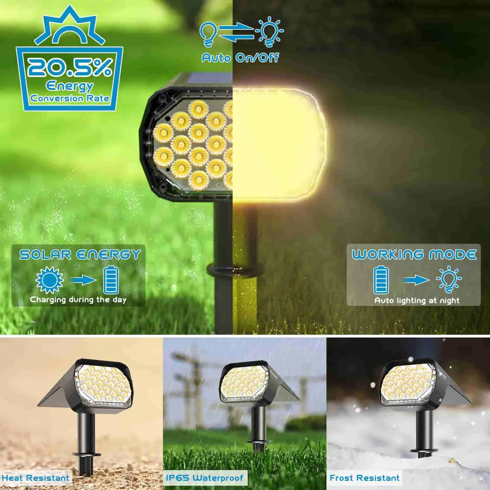 Solar Spot Lights Outdoor 6 Pack