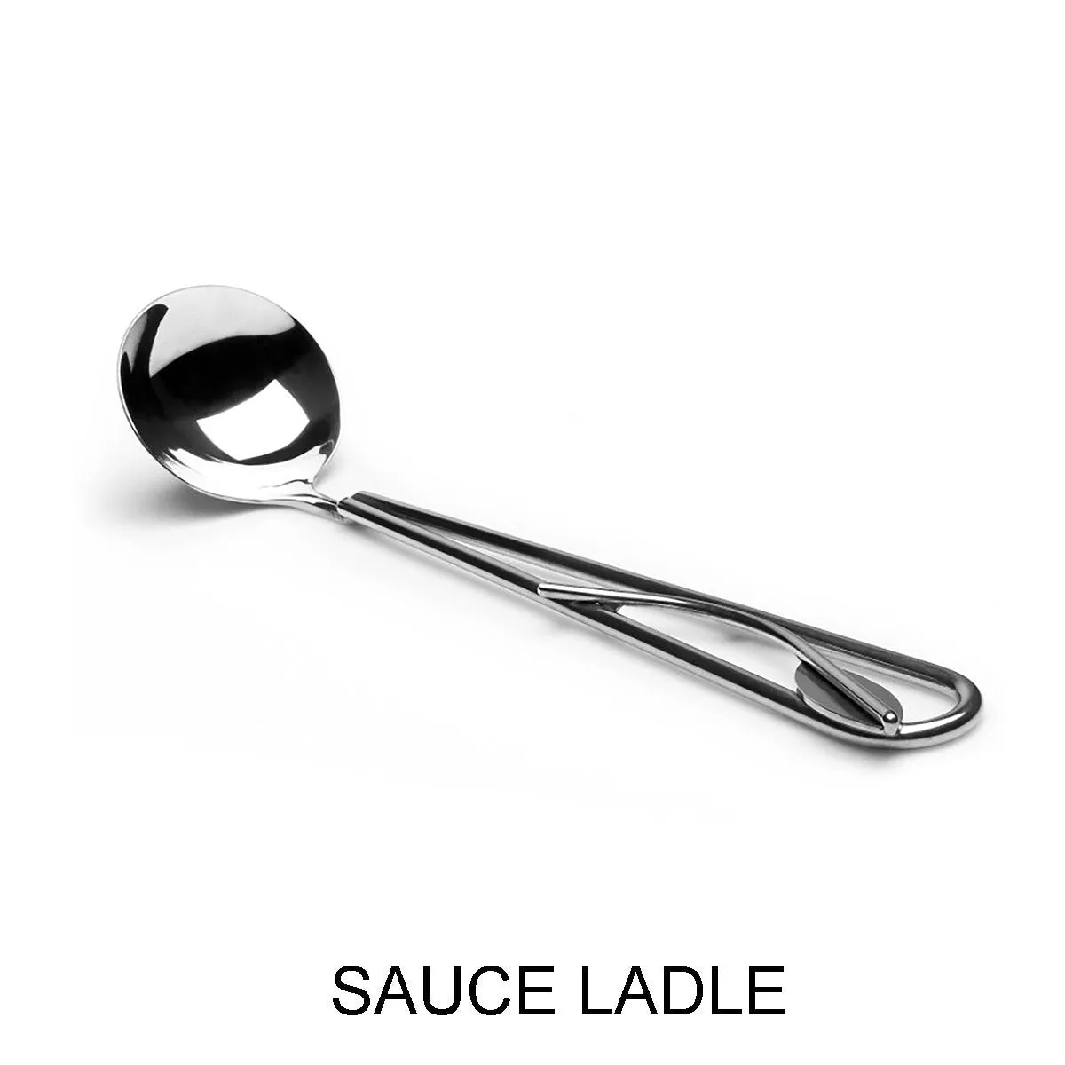 Stainless Steel Kitchen and Serving Utensils Three Piece Set Large Soup Ladle Small Soup Ladle and Sauce Ladle by Metallic Evolution