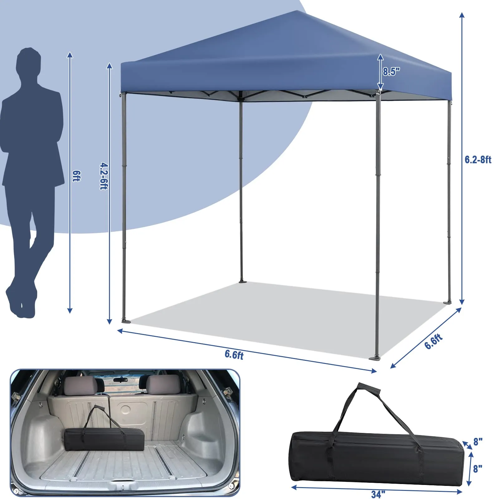Tangkula 6.6 ft x 6.6 ft Outdoor Pop-up Instant Canopy Tent