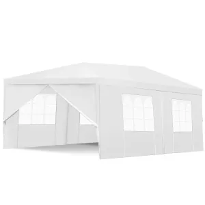 TANGKULA Outdoor Tent 10x20, White Party Wedding Tent Canopy with Removable Sidewalls