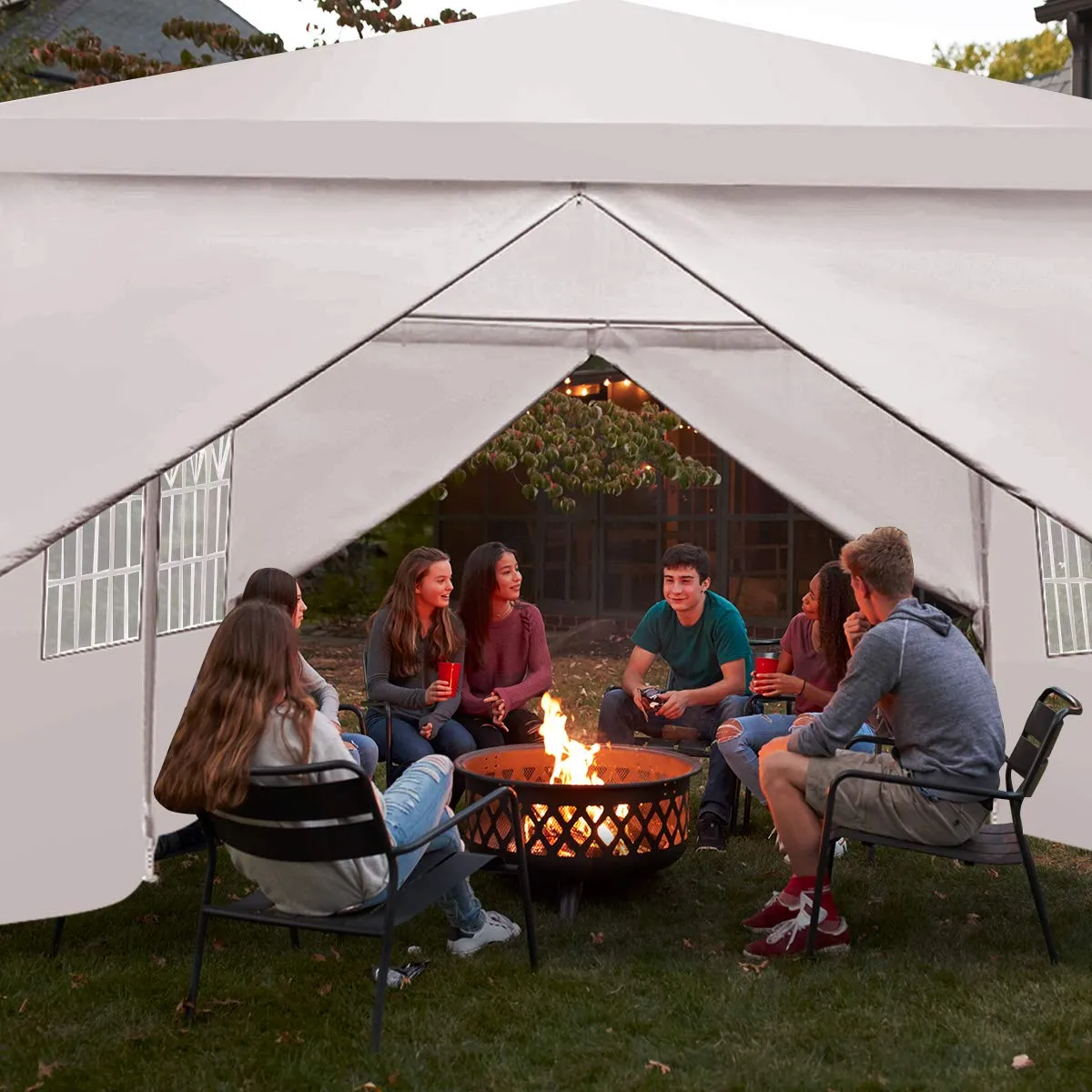 TANGKULA Outdoor Tent 10x20, White Party Wedding Tent Canopy with Removable Sidewalls