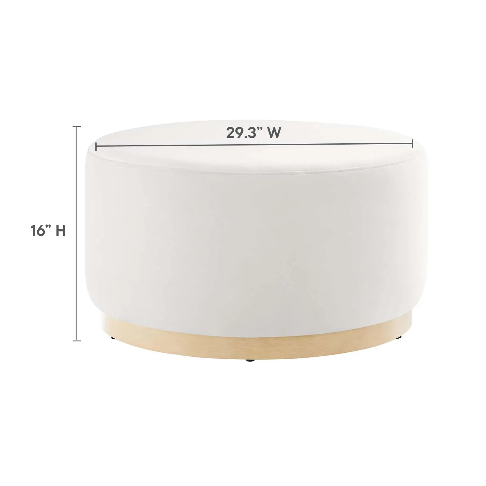 Tilden Large 29" Round Performance Velvet Upholstered Ottoman