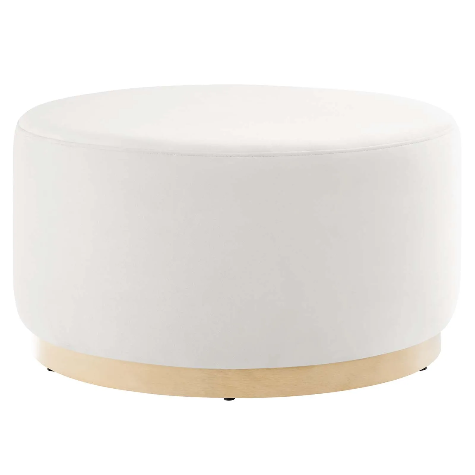 Tilden Large 29" Round Performance Velvet Upholstered Ottoman
