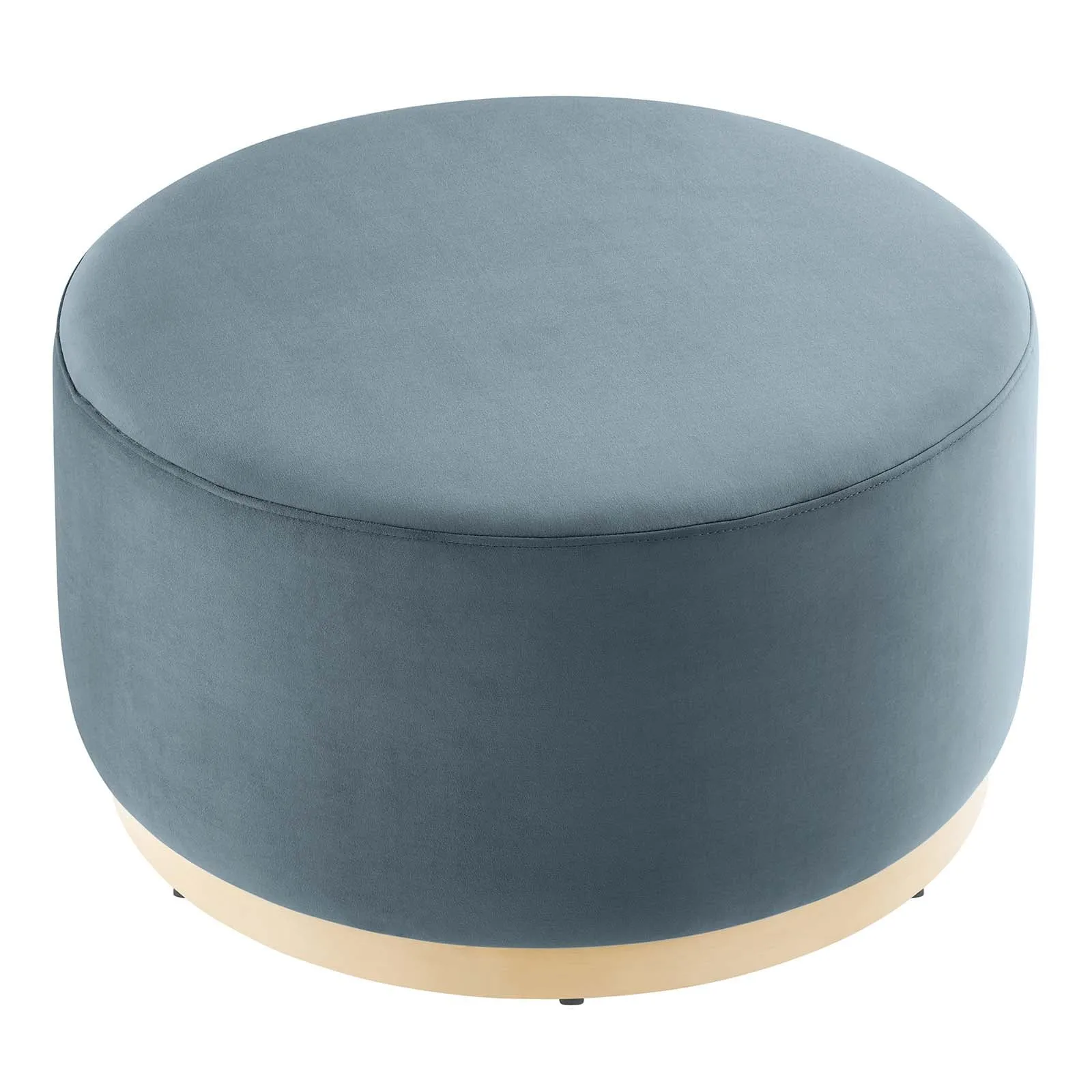 Tilden Large 29" Round Performance Velvet Upholstered Ottoman