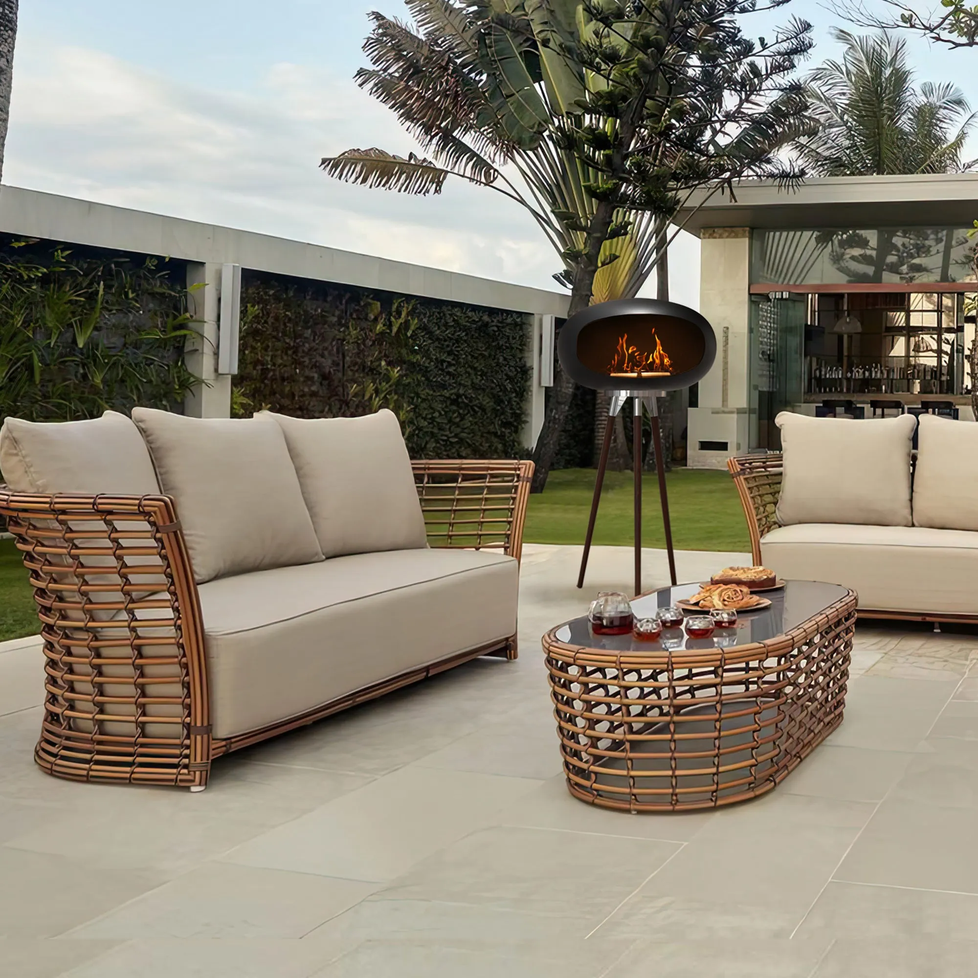 Tripod Indoor   Outdoor Ethanol Fireplace