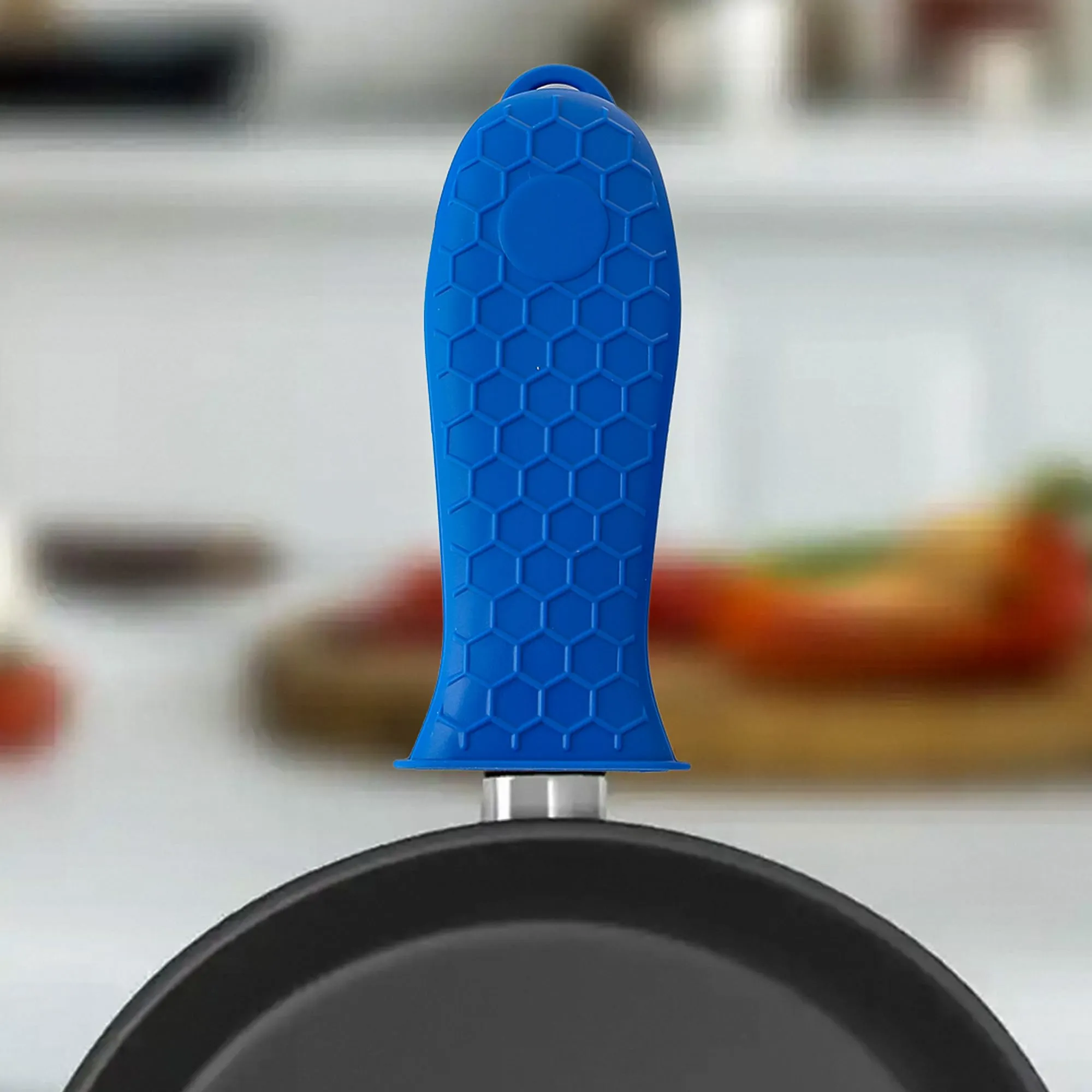 UMAI 2 Pieces Silicone Hot Handle Holders Set|2 Silicone Assists Set|Non-Slip|Heat Resistant|Silicone Pot Holder|Hot Utensils Holder | Kitchen Accessories Items (Sleeves (Black))