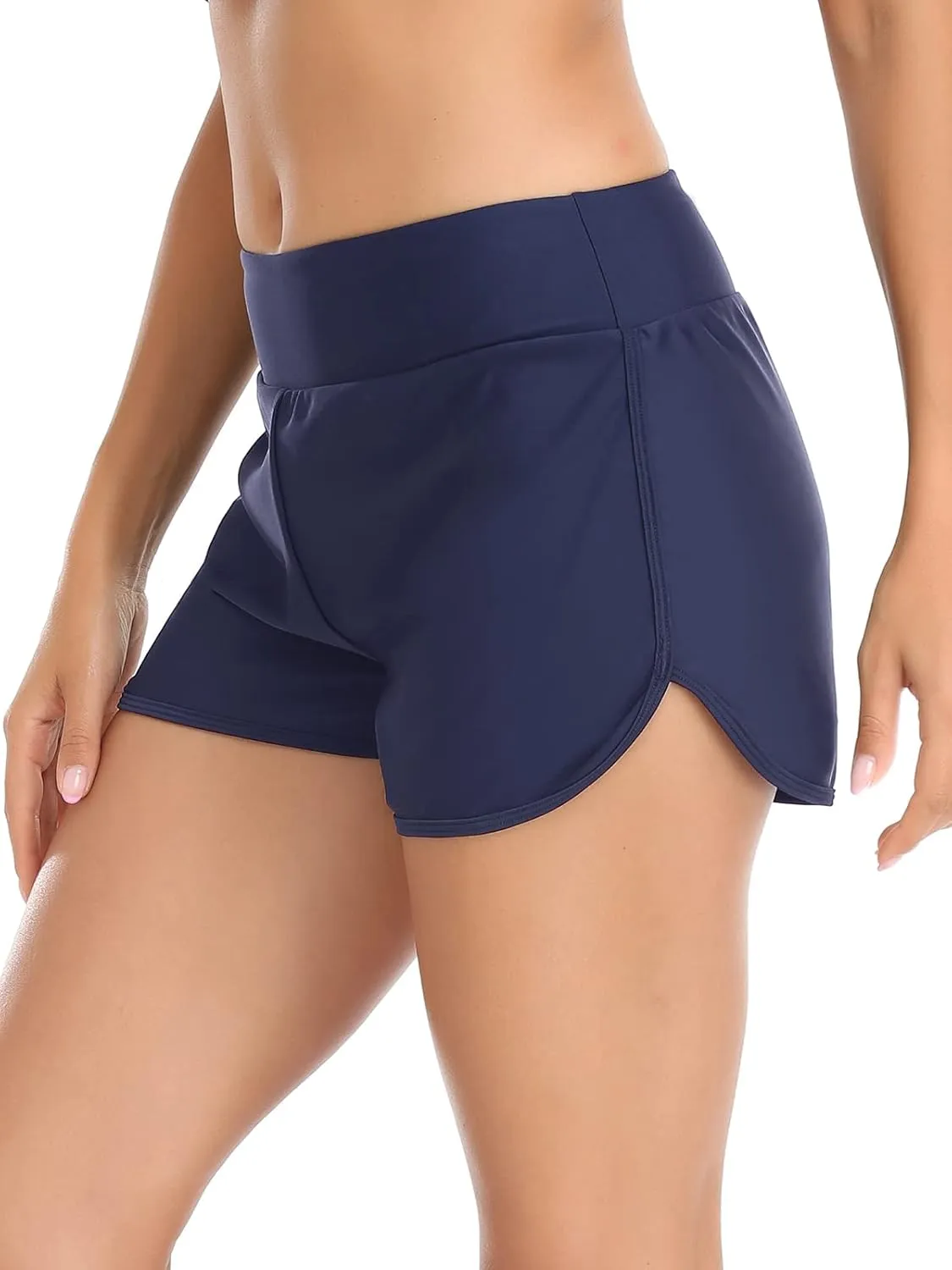Women's High Waisted Swim Board Shorts Swimsuit Quick Dry Beach Shorts for Women with Liner