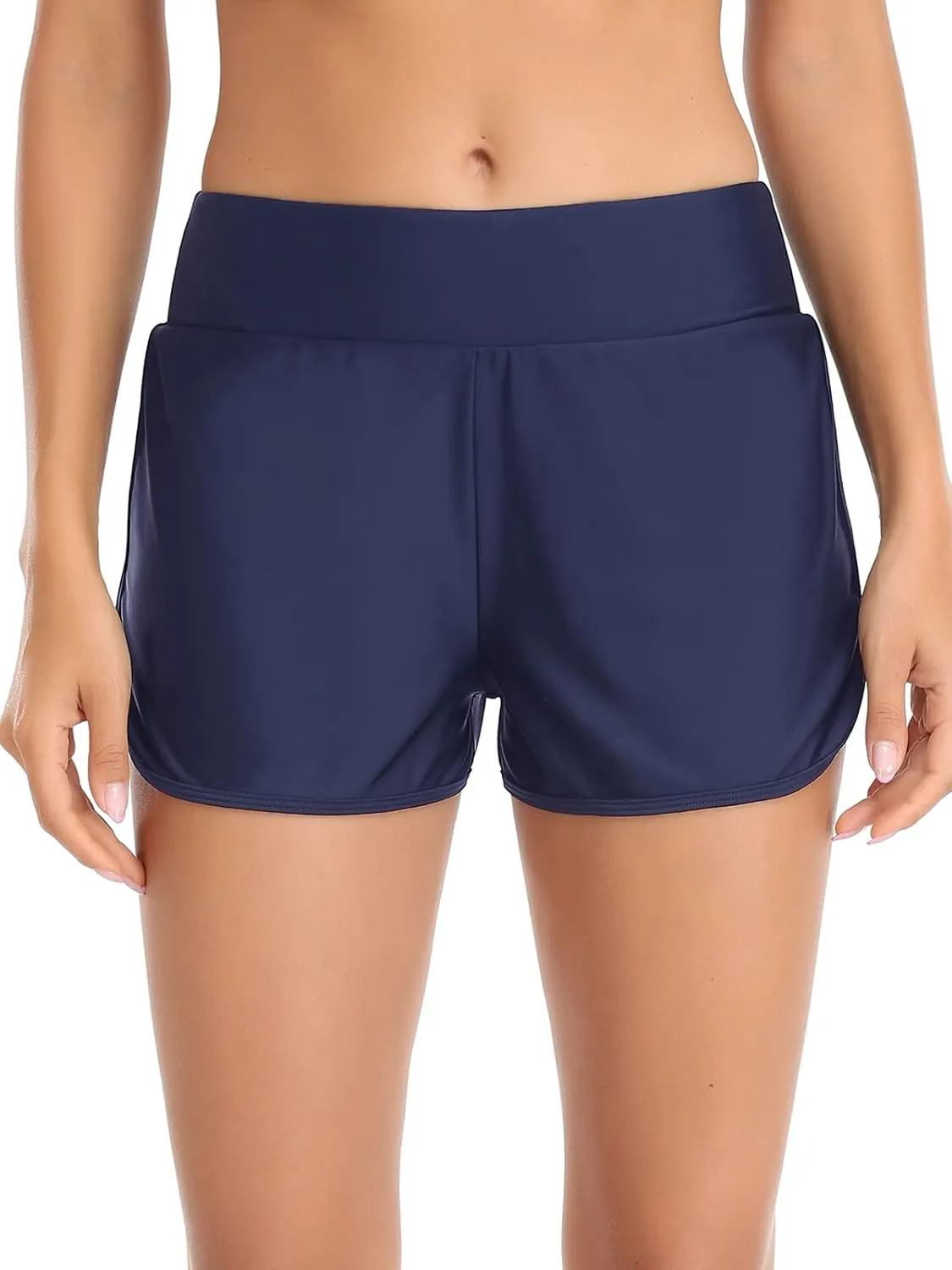 Women's High Waisted Swim Board Shorts Swimsuit Quick Dry Beach Shorts for Women with Liner