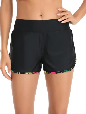 Women's High Waisted Swim Board Shorts Swimsuit Quick Dry Beach Shorts for Women with Liner