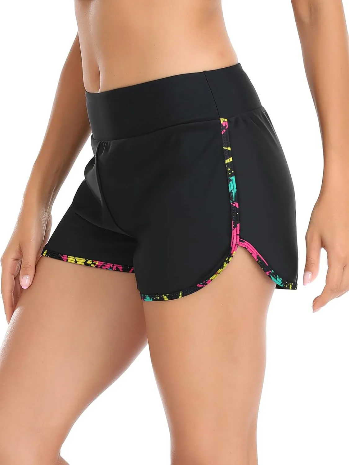 Women's High Waisted Swim Board Shorts Swimsuit Quick Dry Beach Shorts for Women with Liner