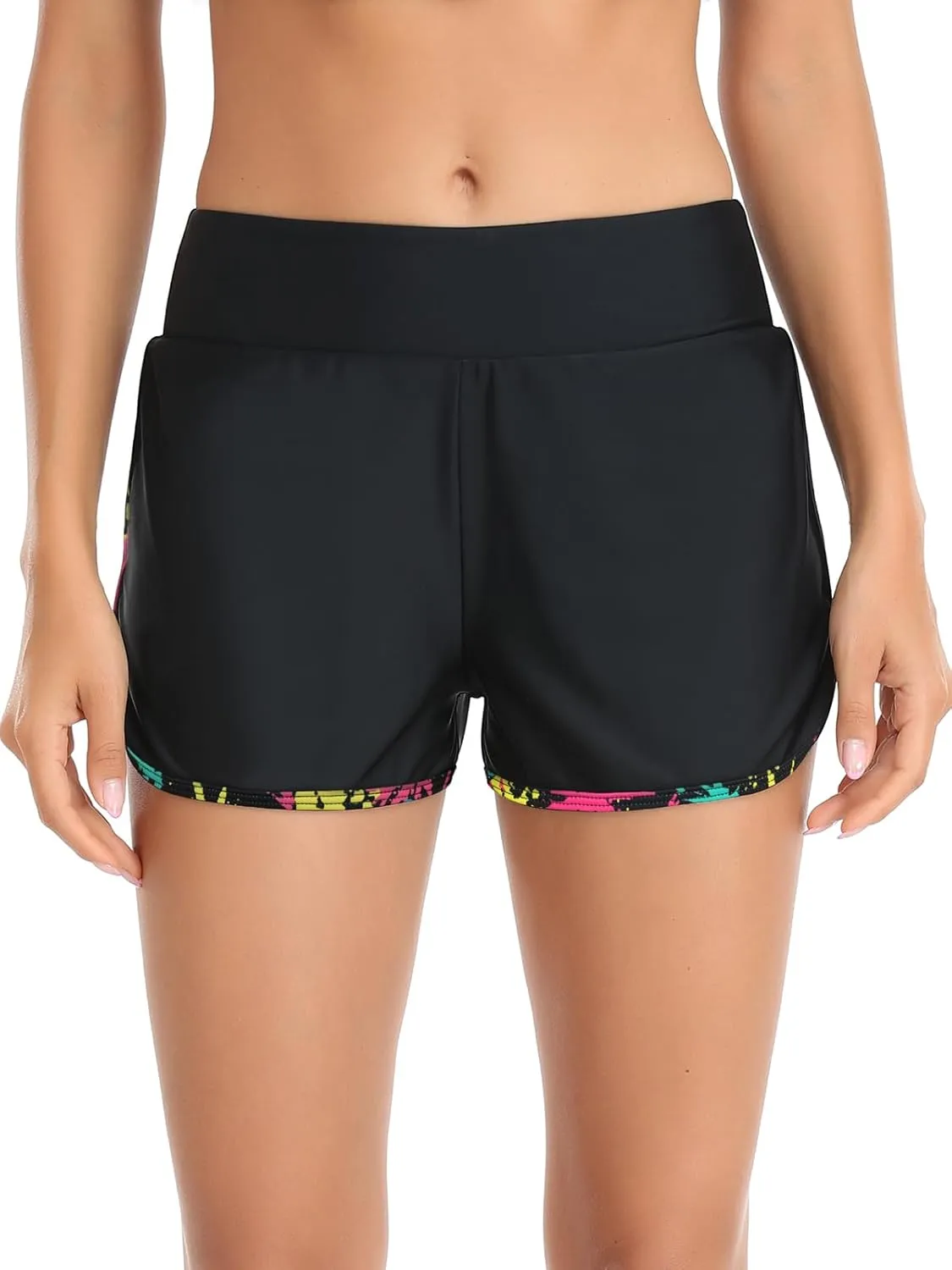 Women's High Waisted Swim Board Shorts Swimsuit Quick Dry Beach Shorts for Women with Liner