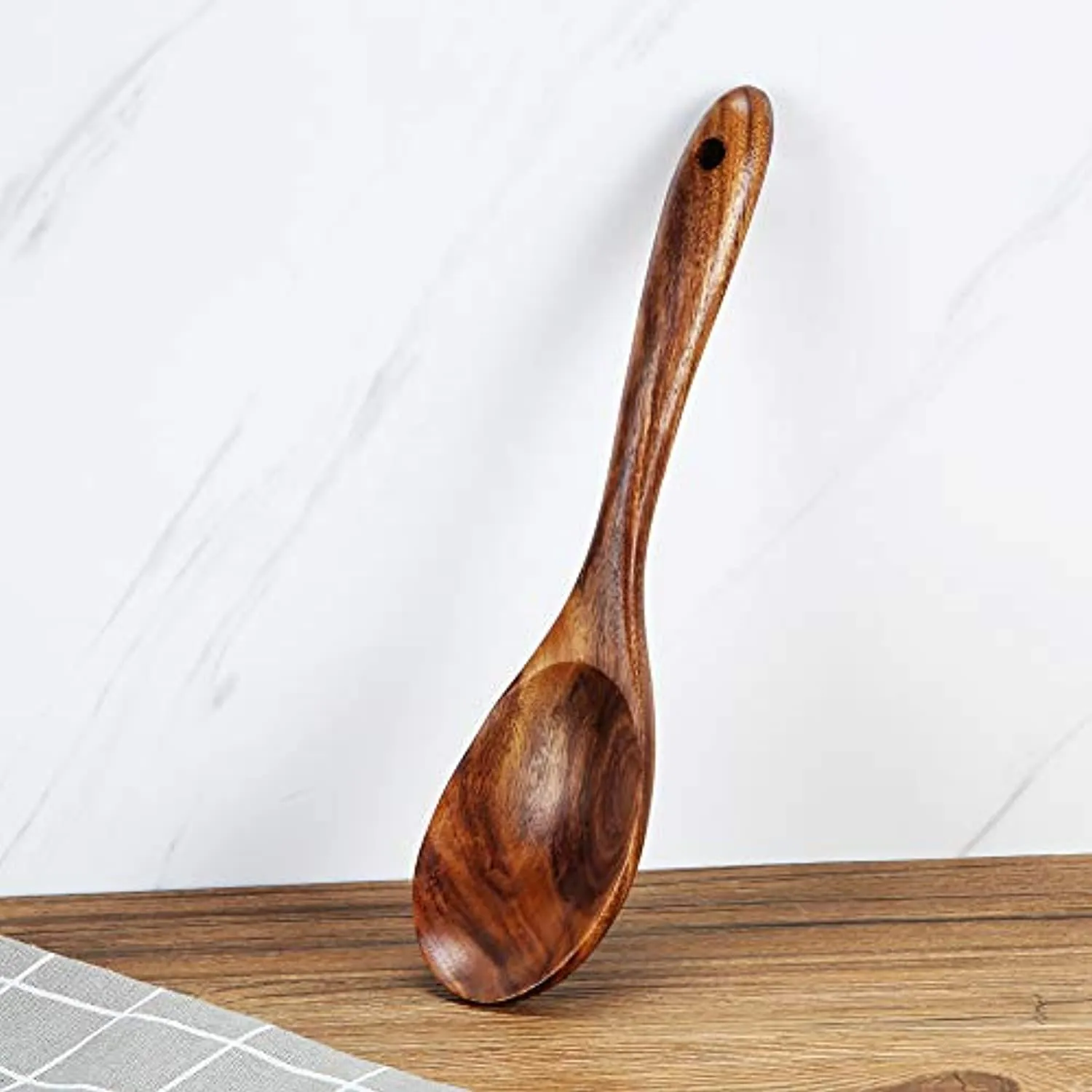 Wooden Salad Spoon and Fork Set for Kitchen - 6 Pairs