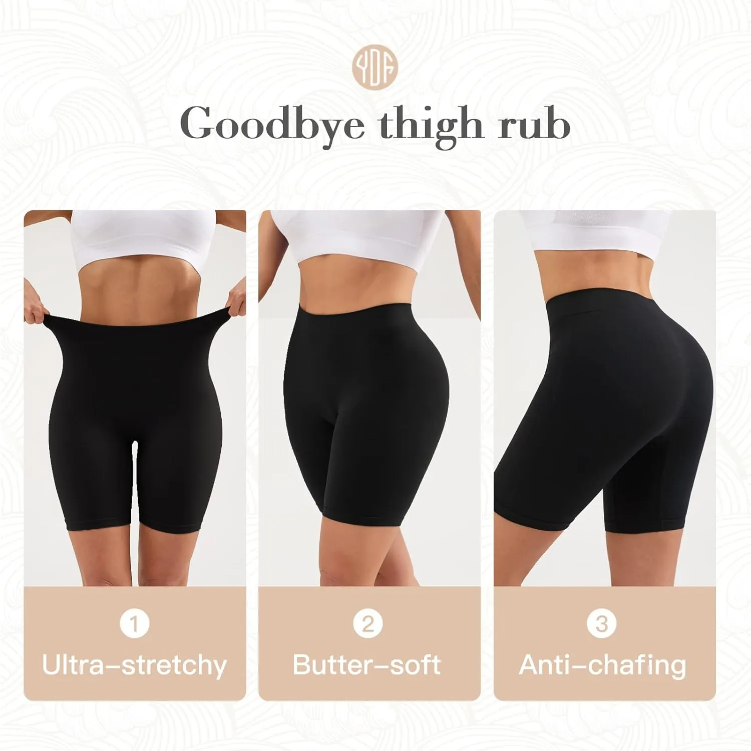 YADIFEN 3 Pack Slip Shorts for Under Dresses Seamless Anti Chafing Underwear Shaping Boyshort Smooth Panties for Women