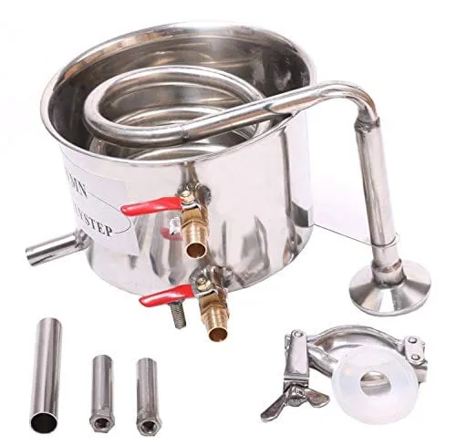 YUEWO 2 Pots Stainless Steel Still 5Gal/20Liters Water Alcohol Distiller Home Brew Kit Wine Making Supplies for DIY Brandy Whisky Vodka Distilled Water, Silver