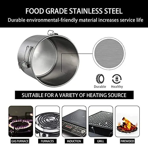 YUEWO 2 Pots Stainless Steel Still 5Gal/20Liters Water Alcohol Distiller Home Brew Kit Wine Making Supplies for DIY Brandy Whisky Vodka Distilled Water, Silver
